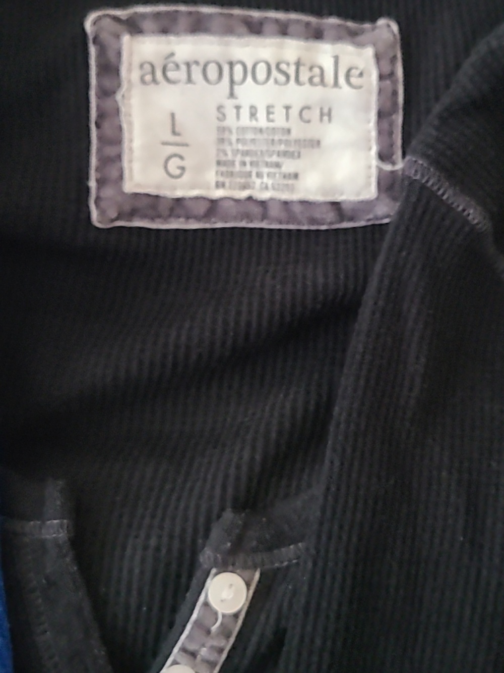 AEROPOSTLE Henley Thermal Long Sleeves. All 3! Green Blue Black Sz L - Picture 4 of 6